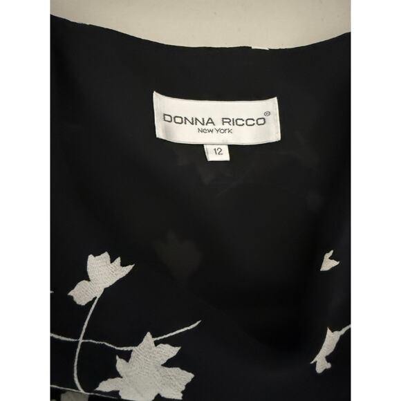 Vintage 90s Black White Floral Whimsigoth Witch Phoebe Buffay Long Maxi Dress 12 - Picture 3 of 7